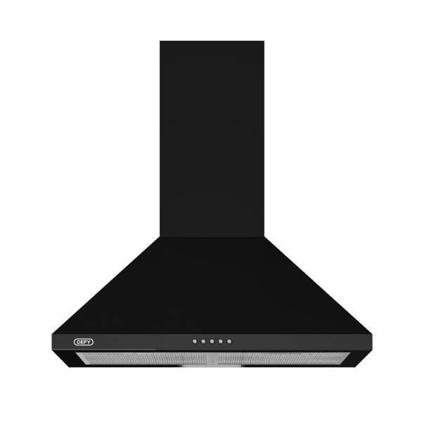 Defy 60cm Chimney Cookerhood Black - DCH60CB