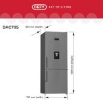 Defy 70cm Fridge/ Freezer Frost Free Naturelight Satin Metallic - DAC705 - Image 2