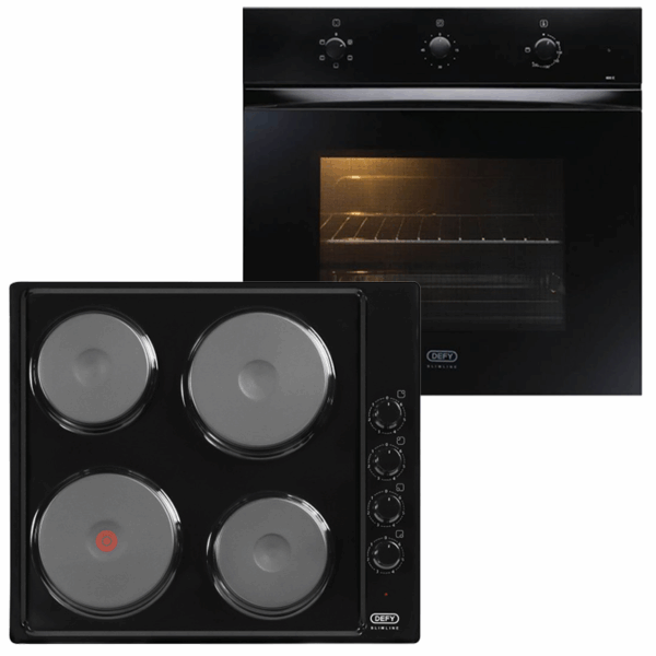Defy Slimline Oven Hob Set Black - DCB838