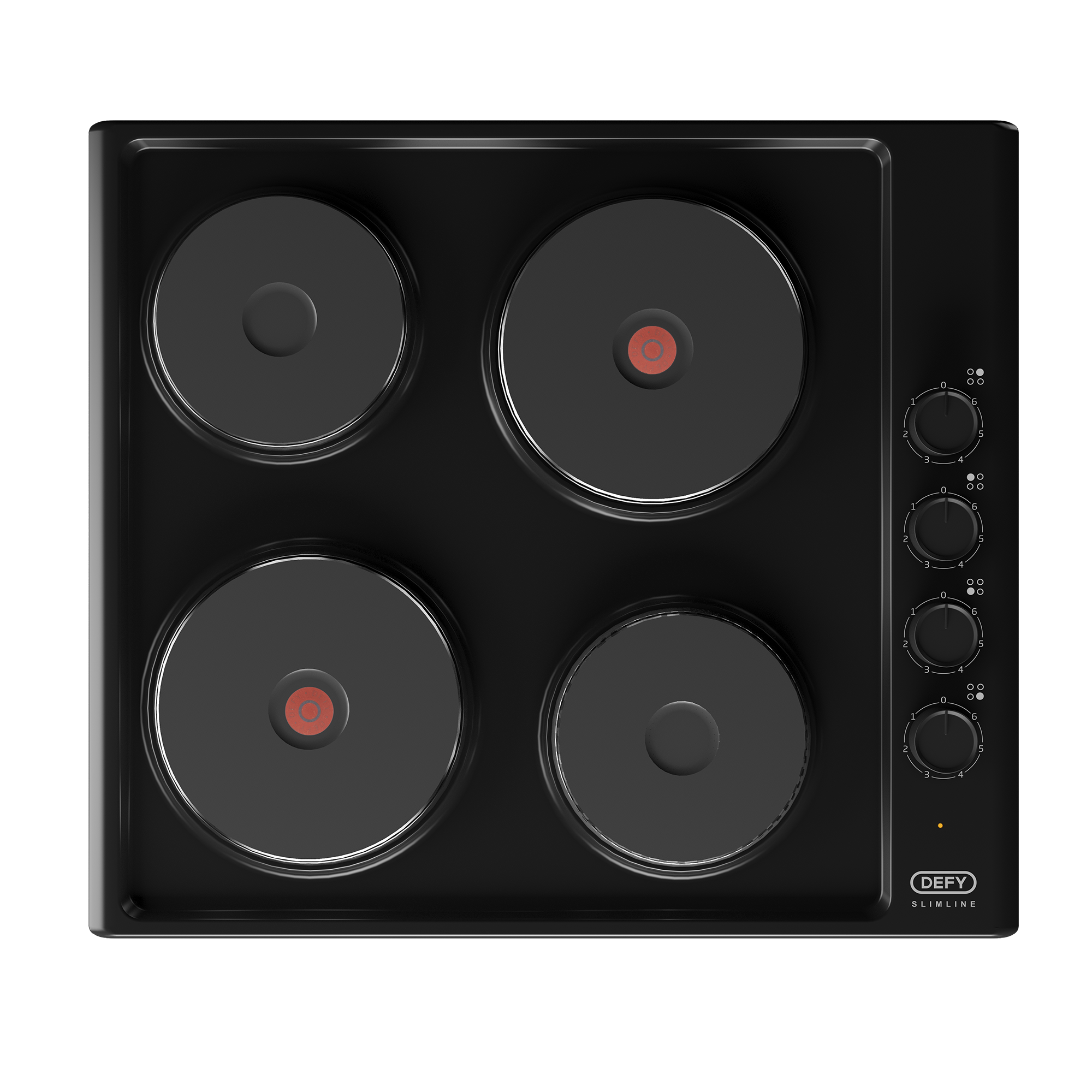 DHD398_01 Defy 60cm Solid Plate Hob Black - DHD398 - Image 1