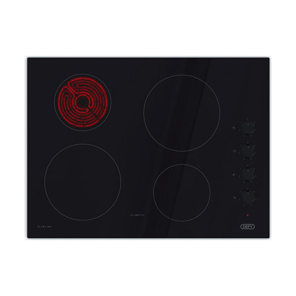 Defy 70cm Ceran Hob with Side Controls Black - DHD411