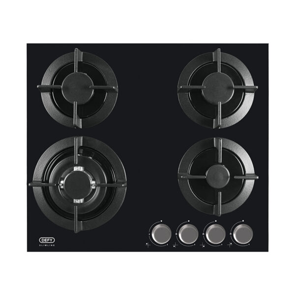Defy 60cm Slimline Gas on Glass Hob - Black DHG604