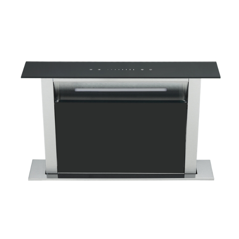 FAL-60-DDG-BG-front-SQ Falco 60cm Downdraft Cookerhood Black Glass - FAL60DDGBG - Image 1
