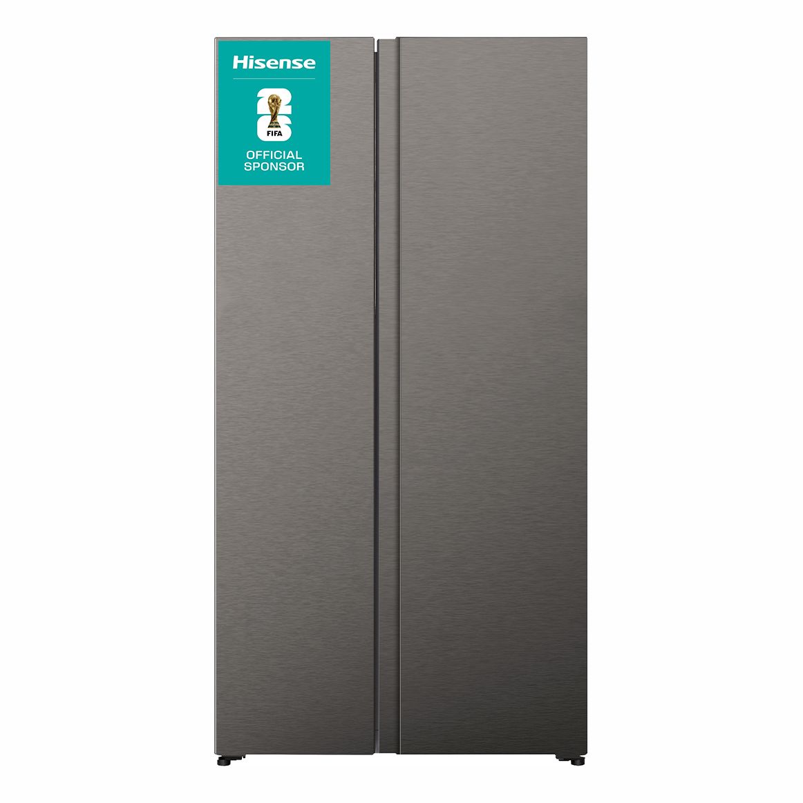 H680SIT-FIFA-Fridge-Overlay Hisense 543L Side by Side Fridge Freezer Titanium - H680SIT - Image 1