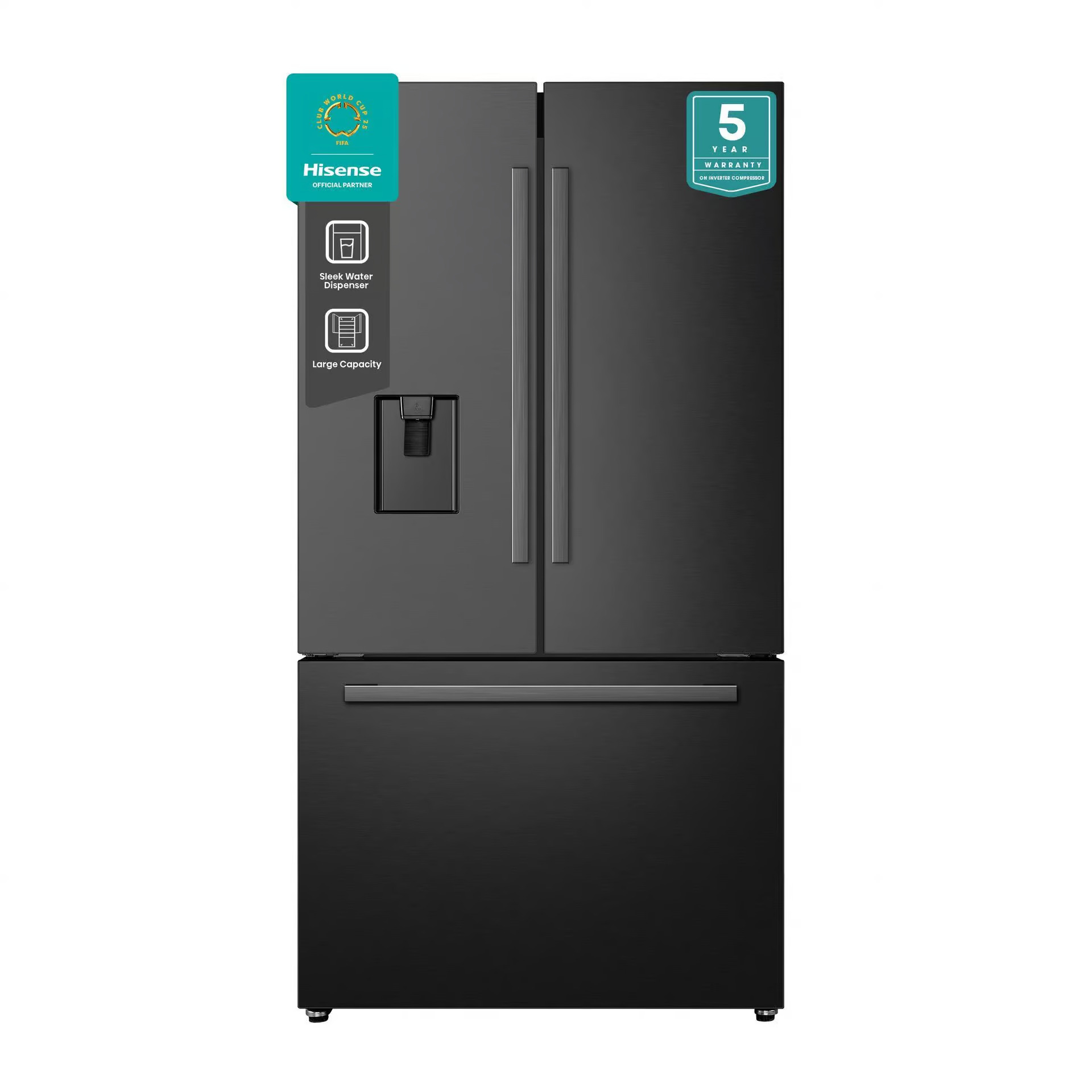 H760FSB-WD Hisense 575L French Door Fridge with Water Dispenser - H760FSBWD - Image 1