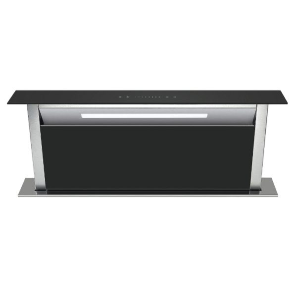 Falco 90cm Downdraft Cookerhood Black Glass - FAL90DDGBG