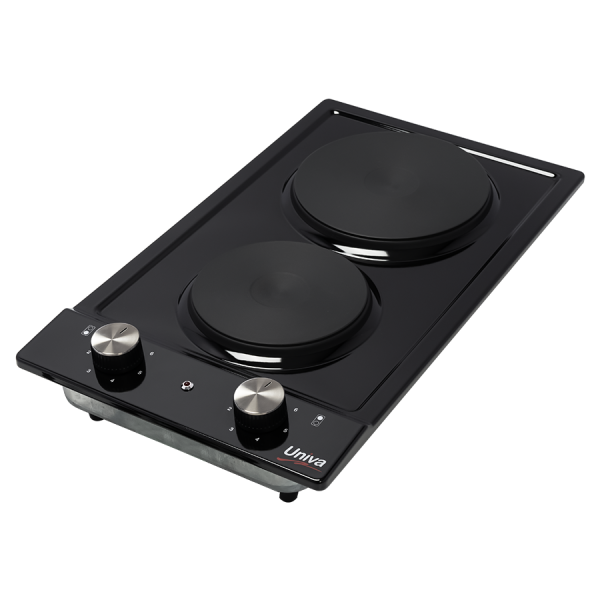 Univa 2 Plate Electric Hob Black - UDH02B