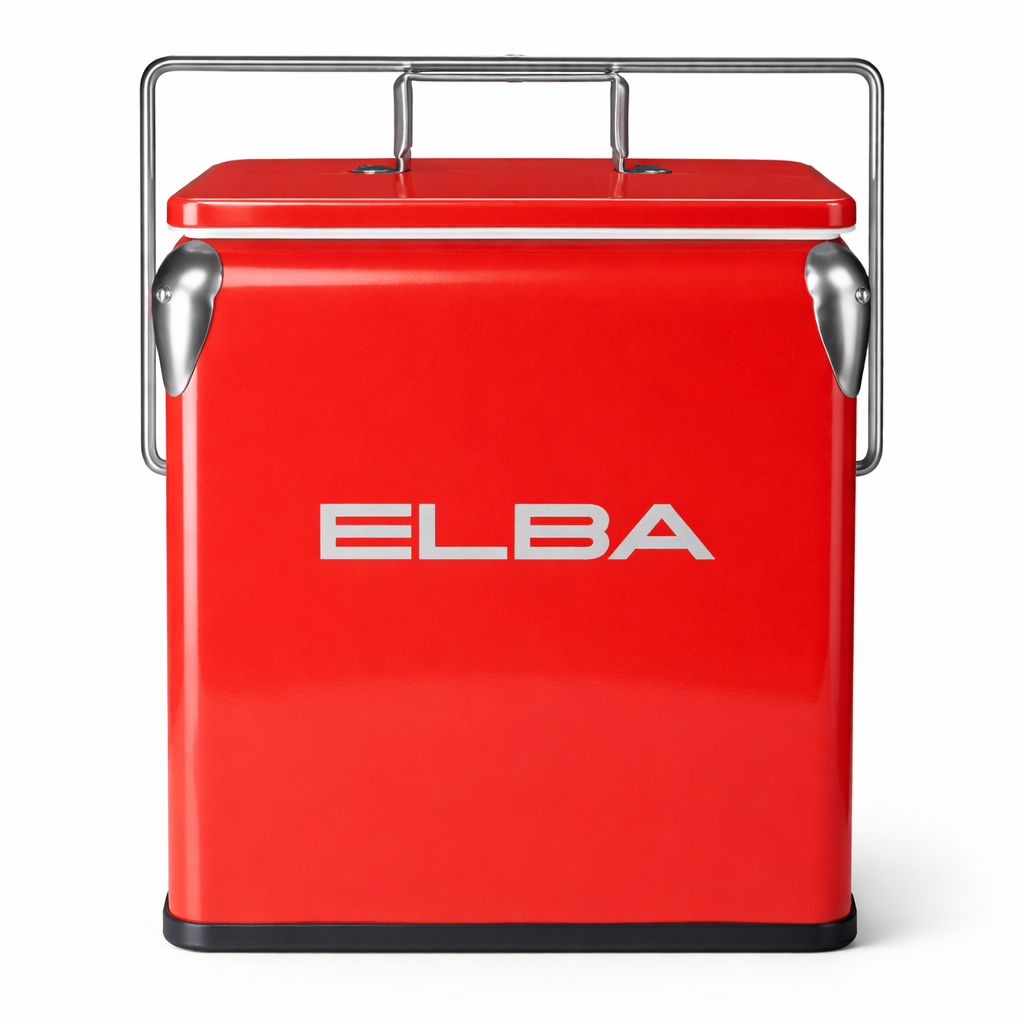 05-MCB-R Elba Metal Cooler Box Metal 13L Red - 05/MCB Red - Image 1
