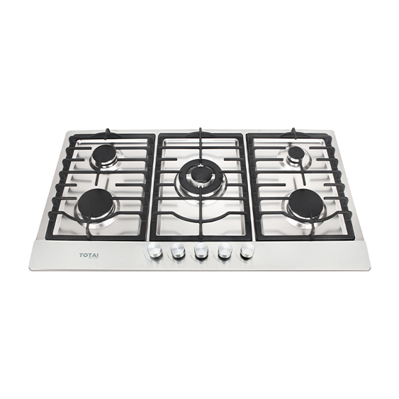 Totai 90 cm 5 Burner Gas Hob Stainless Steel – 03/TS5BNRSS