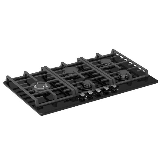 Falco 90 cm 5 Burner Gas On Glass Hob - FAL-BGH-90