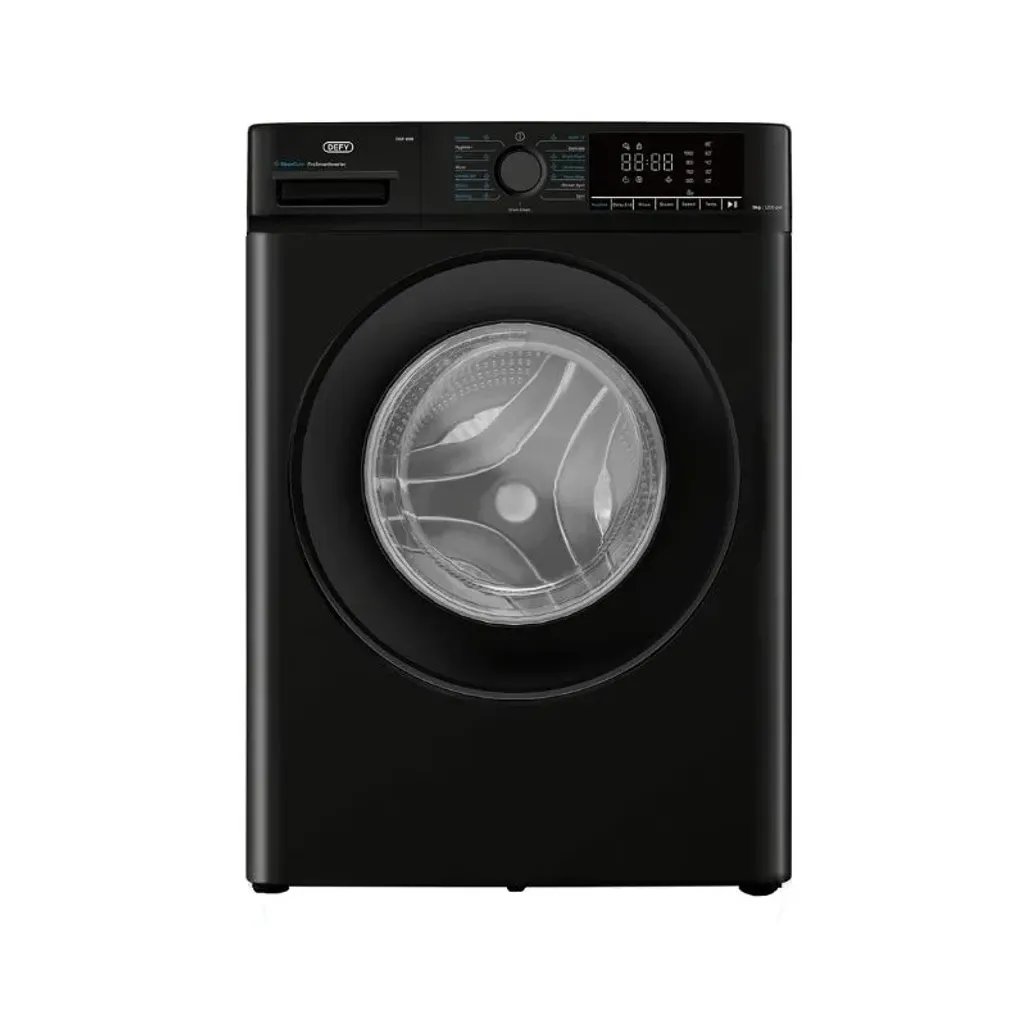 daw408b_k77s Defy 8kg Midnight Black Front Loader Washing Machine - DAW408B - Image 1