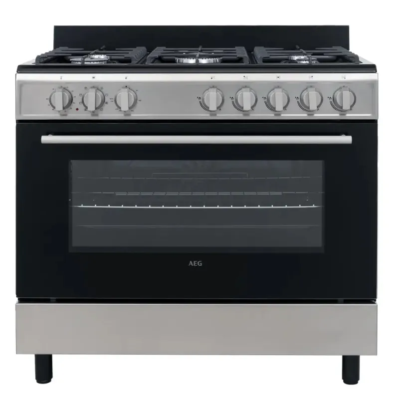 aeg-gas-stove-aeg-90cm-stainless-steel-gas-and-electric-oven-stove-aegza90ges1-1216230712 AEG 90cm Black Stainless Steel Gas / Electric Cooker - AEGZA90GES1 - Image 1