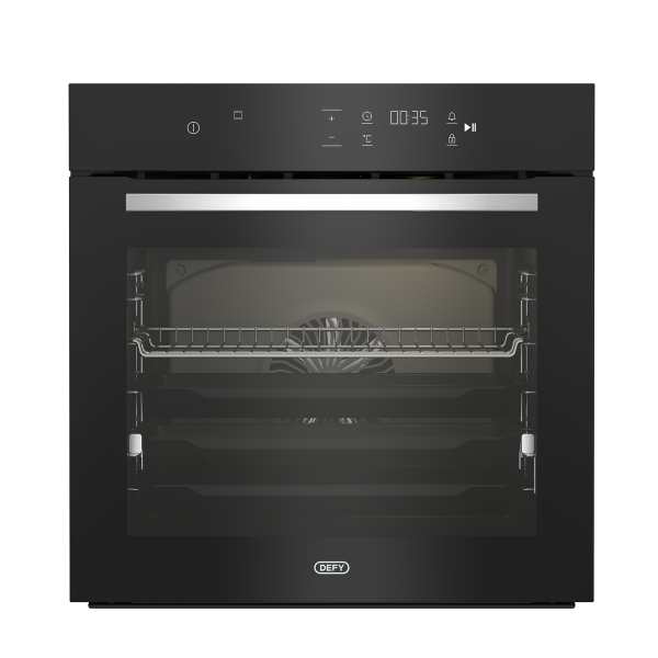 Defy 60cm Slimline Eye-Level Oven ThermoFan+ & AirFire Black -DBO499