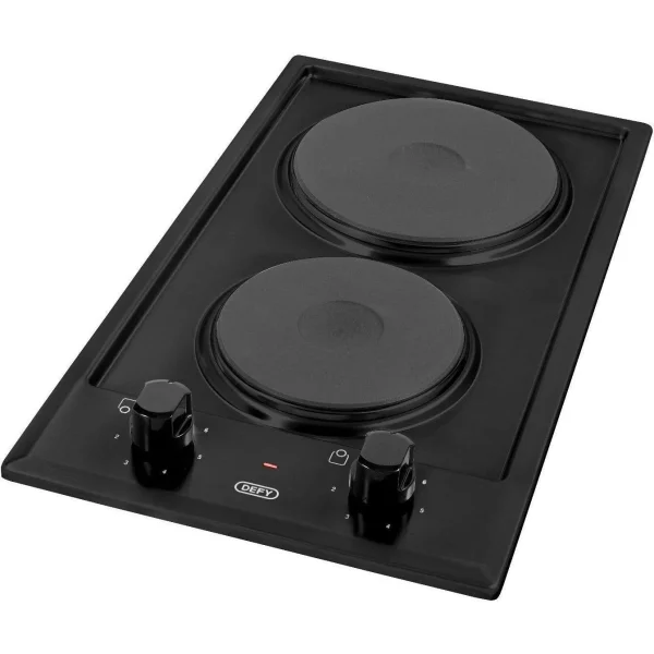 Defy 30cm Black 2-Plate Solid Hob – DHD400